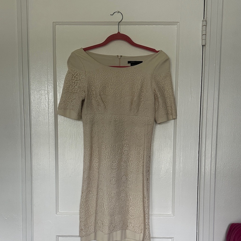 BCBGMaxAzria Cream Lace Mini Dress